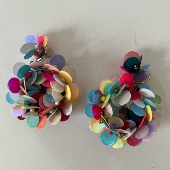 2 pairs of rainbow gem drop earrings and confetti earrings - Picture 2 of 6